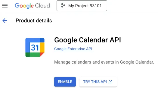 Google Cloud - Calendar API